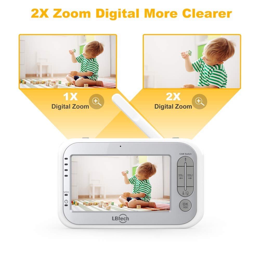 Video Baby Monitor with Two Cameras and 4.3 LCD R321565