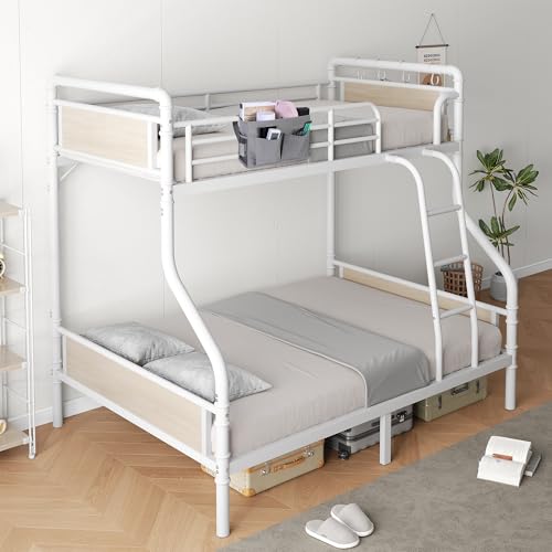 Twin Over Twin Metal Bunk Bed with Safety Guard Rails C7396