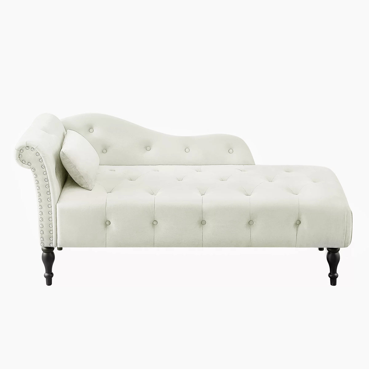 Velvet Tufted Chaise Lounge with Pillow B551