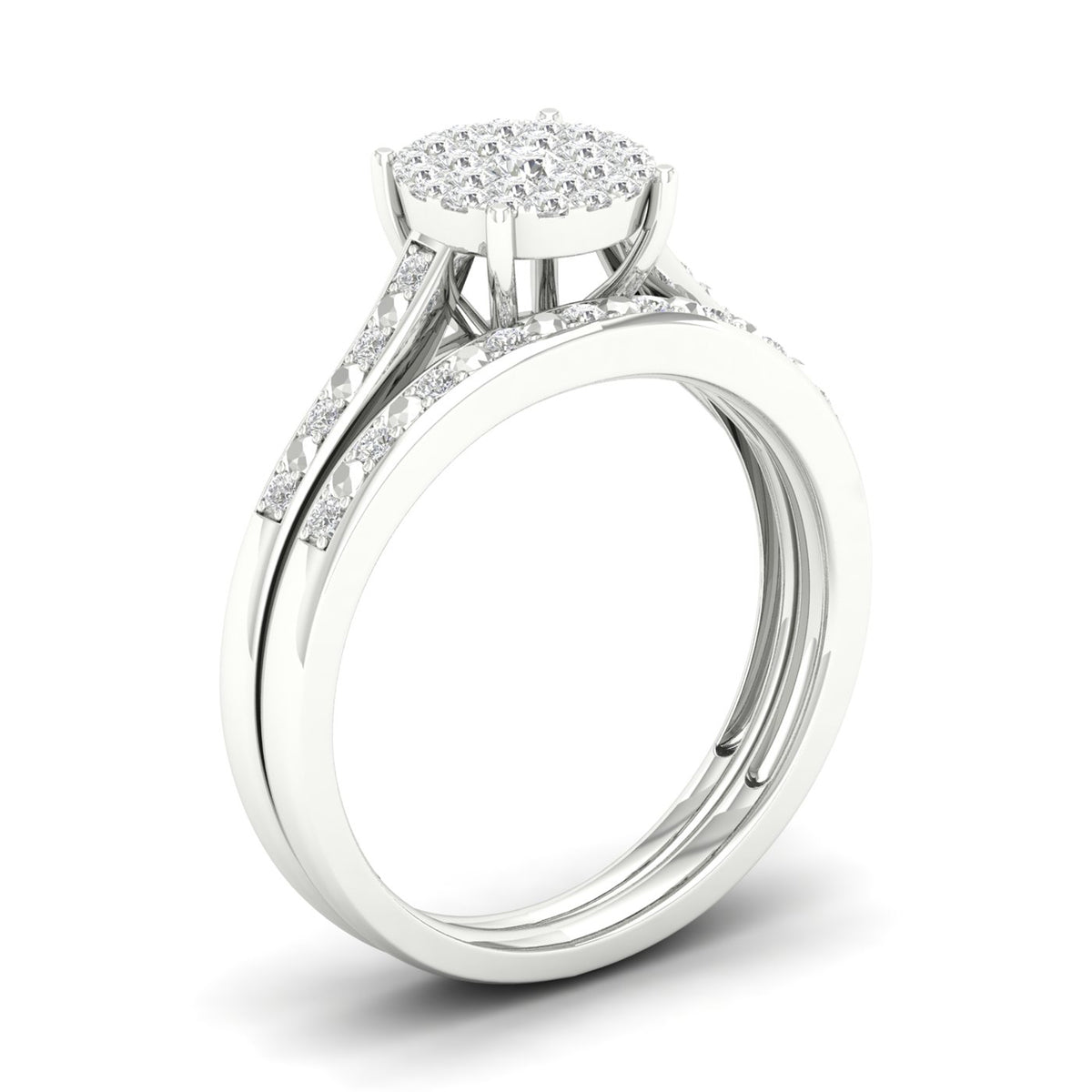 Diamond Cluster Bridal Set M781