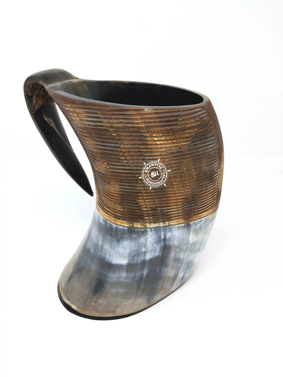 Glass Viking Drinking Horn Mug Tankard XL 40 oz J261067