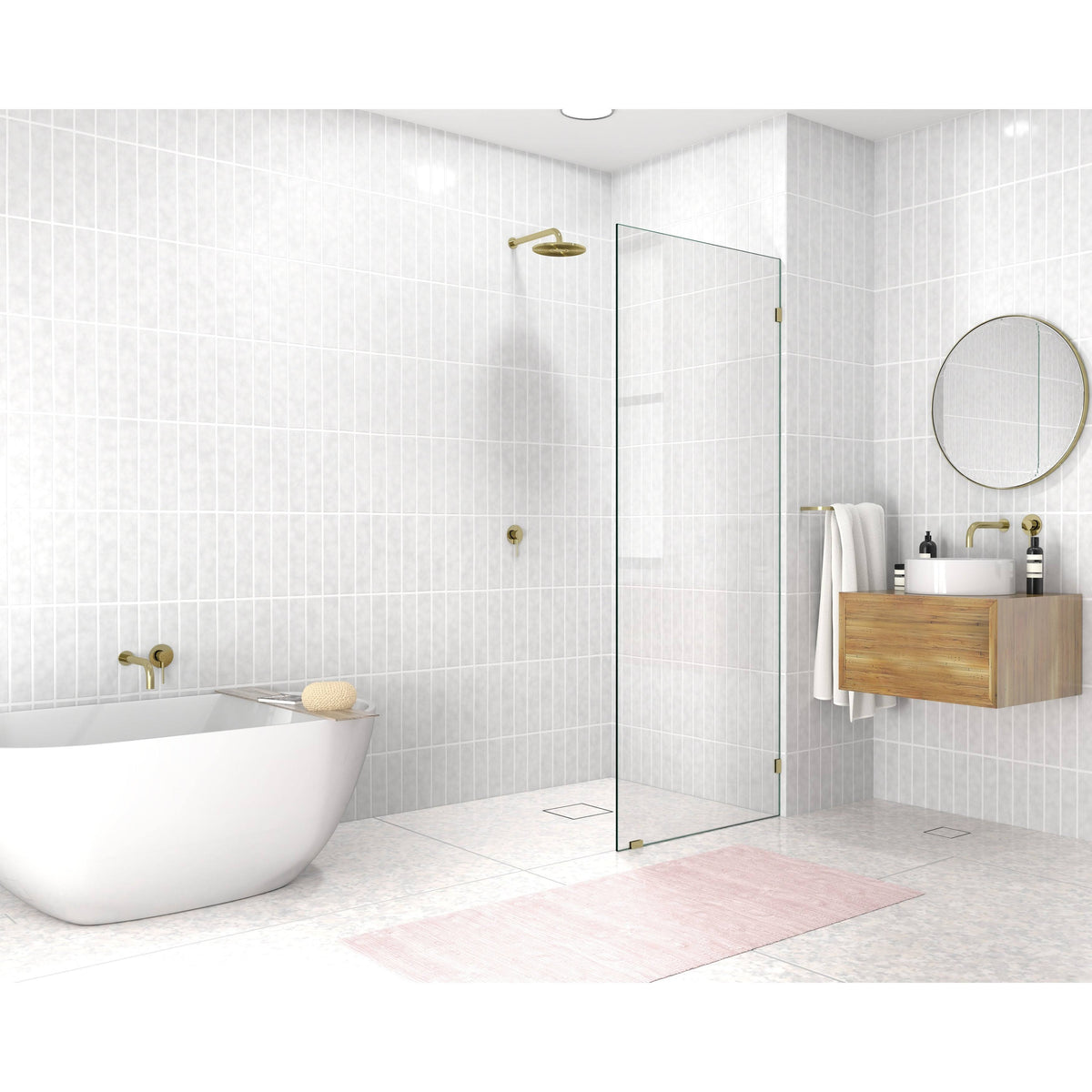 Frameless Shower Door, Polished Chrome E21282