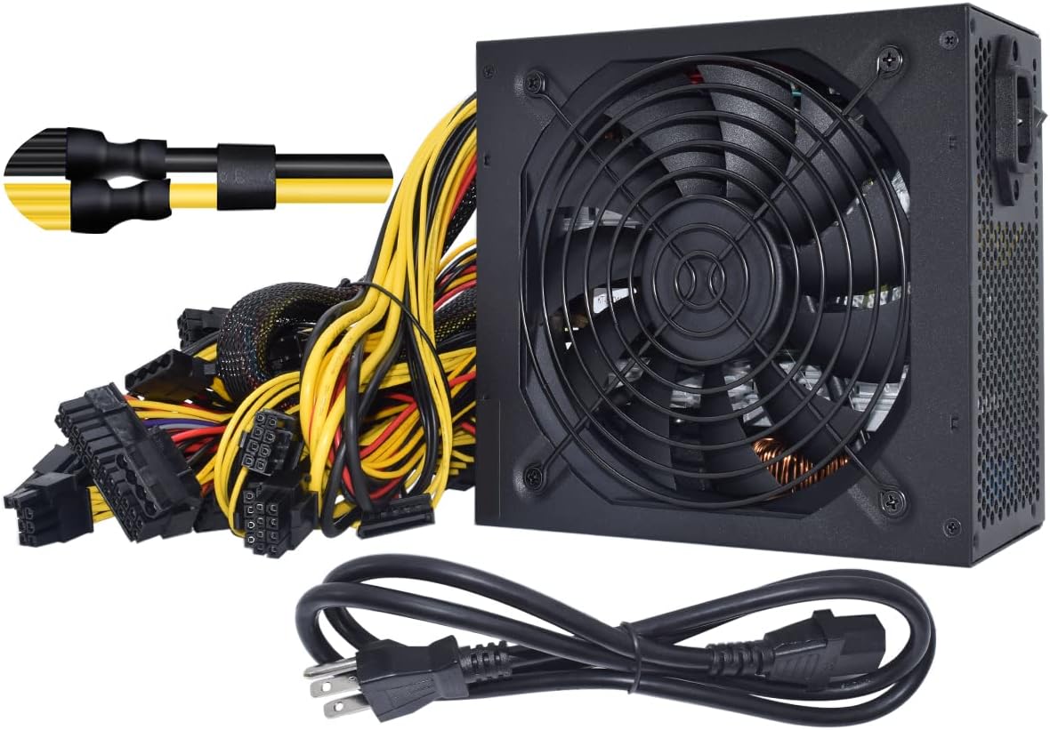 3600W ATX Power Supply 110-240V 12 GPU PSU T260074