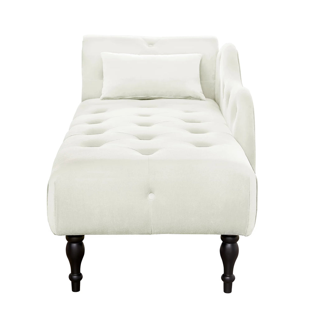 Velvet Tufted Chaise Lounge with Pillow B551