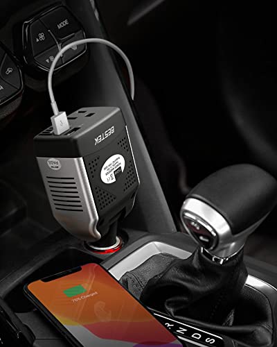 150W Power Inverter 12V to 110V Car Charger with 2 USB Ports Z276