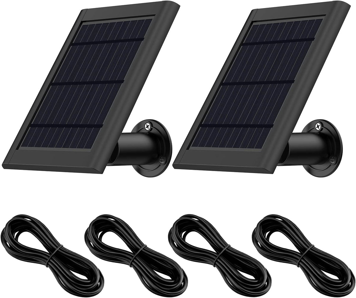 White Solar Panel with Wall Mount and Power Cable, 2 Pack J449735