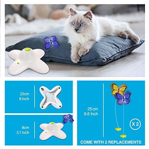 2 in 1 Cat Wand Toy with Butterfly Spinner, USB Rechargeable F921690