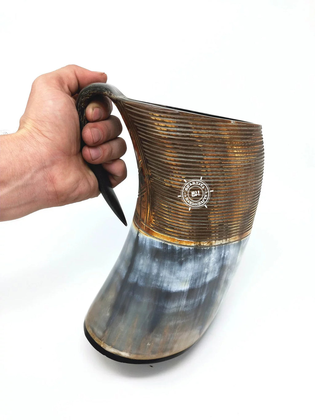 Glass Viking Drinking Horn Mug Tankard XL 40 oz J261067