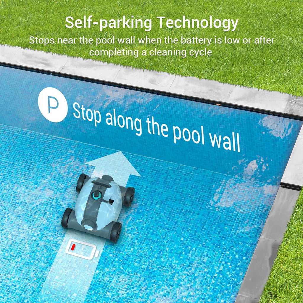 Cordless Robotic Pool Cleaner with Dual-Drive Motors W87715