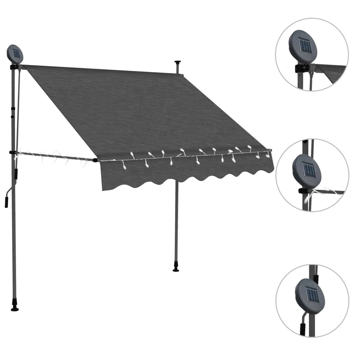 78.7" Anthracite Retractable Awning O846605