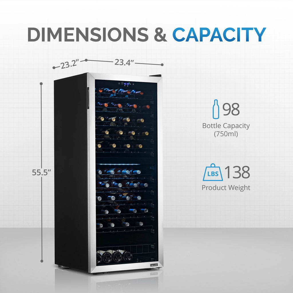 98 Bottle Dual Zone Stainless Steel Wine Refrigerator G29429