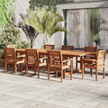 9-Piece Eucalyptus Extendable Rectangular Patio Dining Set X25240