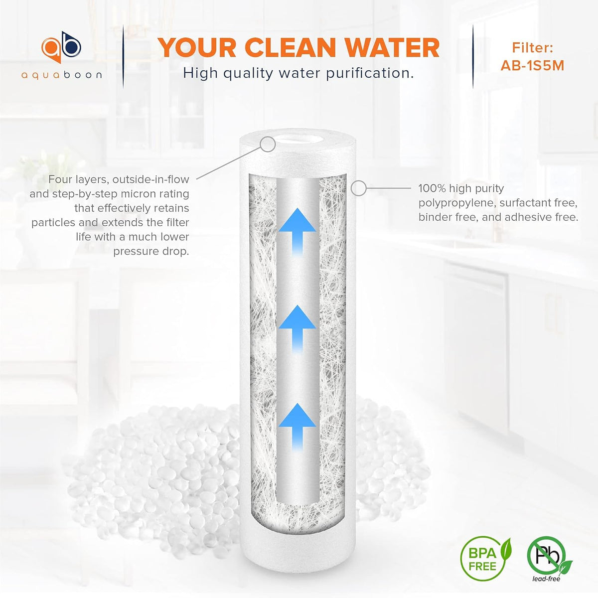 50-Pack 5 Micron 10 Sediment Water Filter Replacement Cartridge A5398
