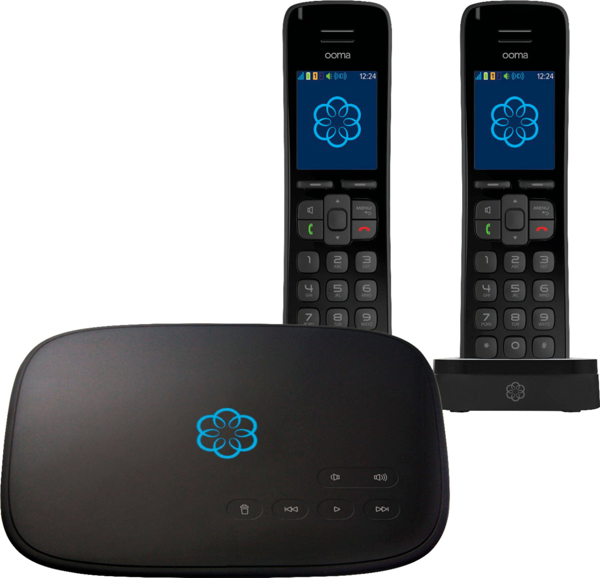 Black Home Phone Service with 2 Handsets V729