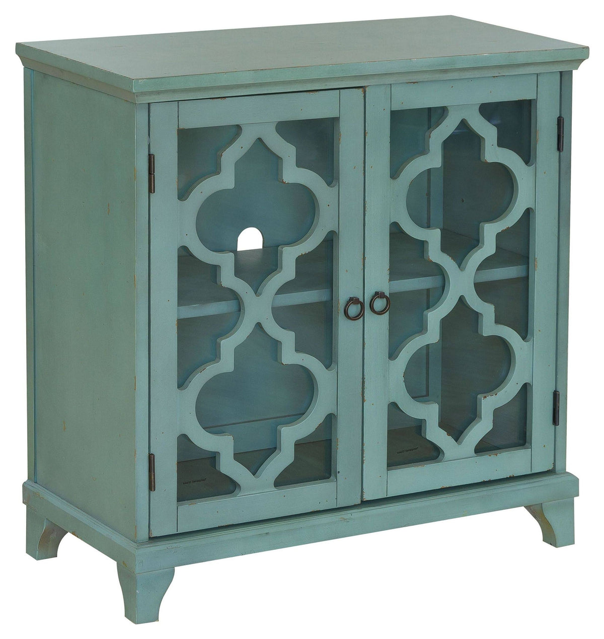 Blue Two Door Wood Chest E745