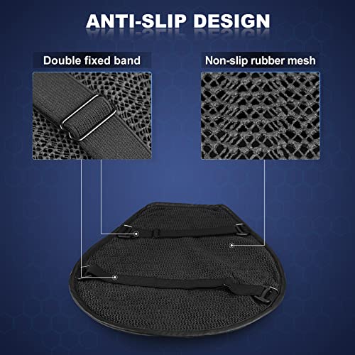 Foldable Large 3D-Honeycomb Breathable Motorcycle Gel Seat Cushion X79959