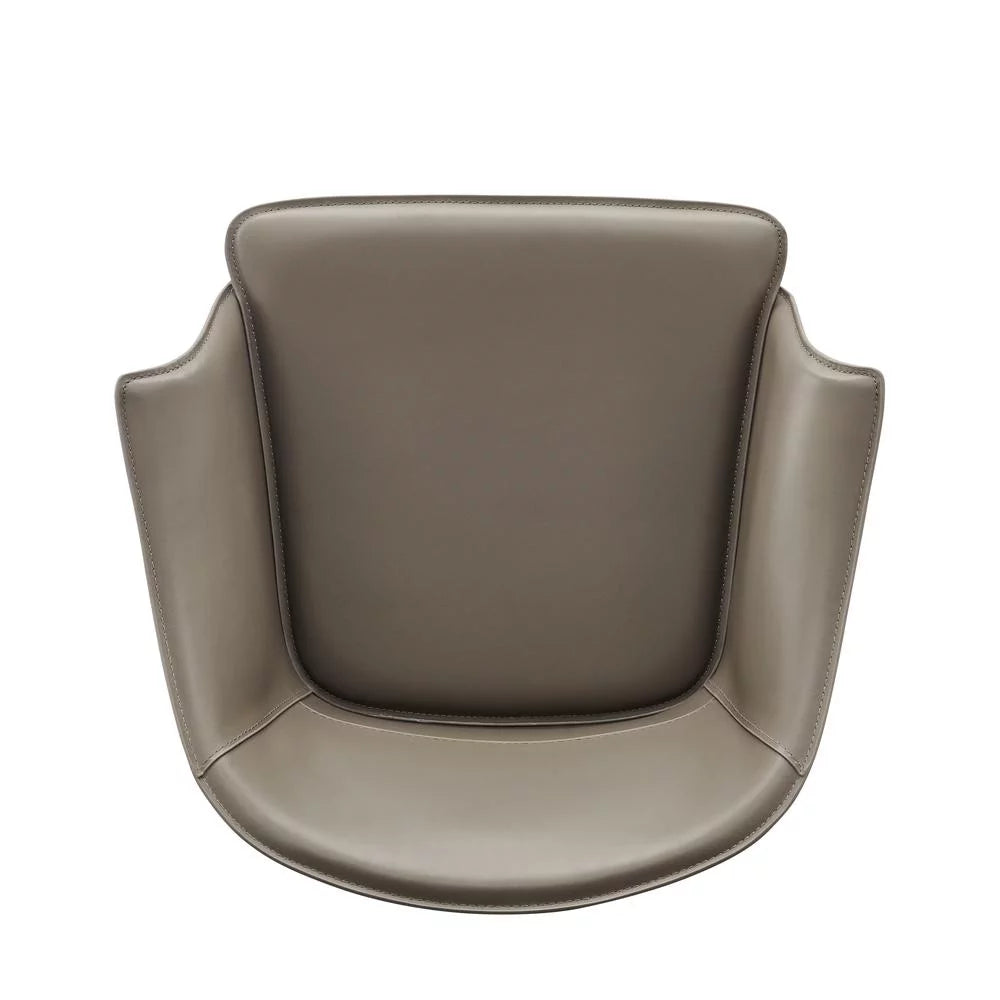 Recycled Leather Dining Arm Chair T9640