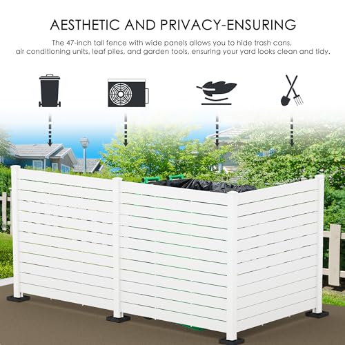 50"W x 47"H Outdoor Privacy Screens Fence Kit (2 White Panels) E96029