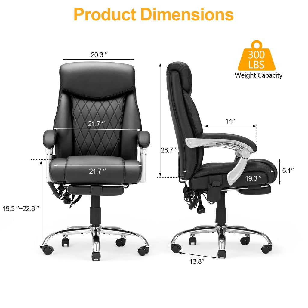 Black Ergonomic Office Chair with Lumbar Support and Massage B411966