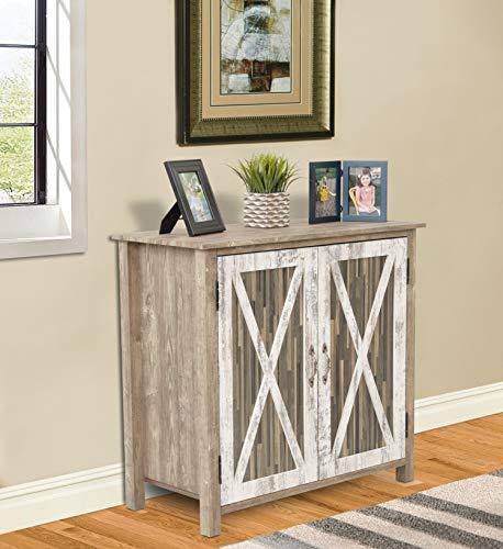 Two Door Cabinet with Rustic Barn Style Doors U377