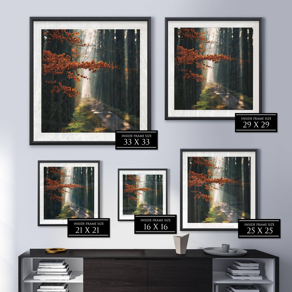 Three-Framed Giclee Print 28x28 A511184