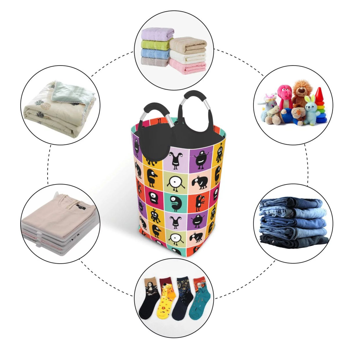 50L Rectangular Laundry Hamper with Aluminum Handles Y22907