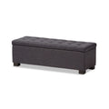 Dark Grey Fabric Storage Ottoman Bench C7451