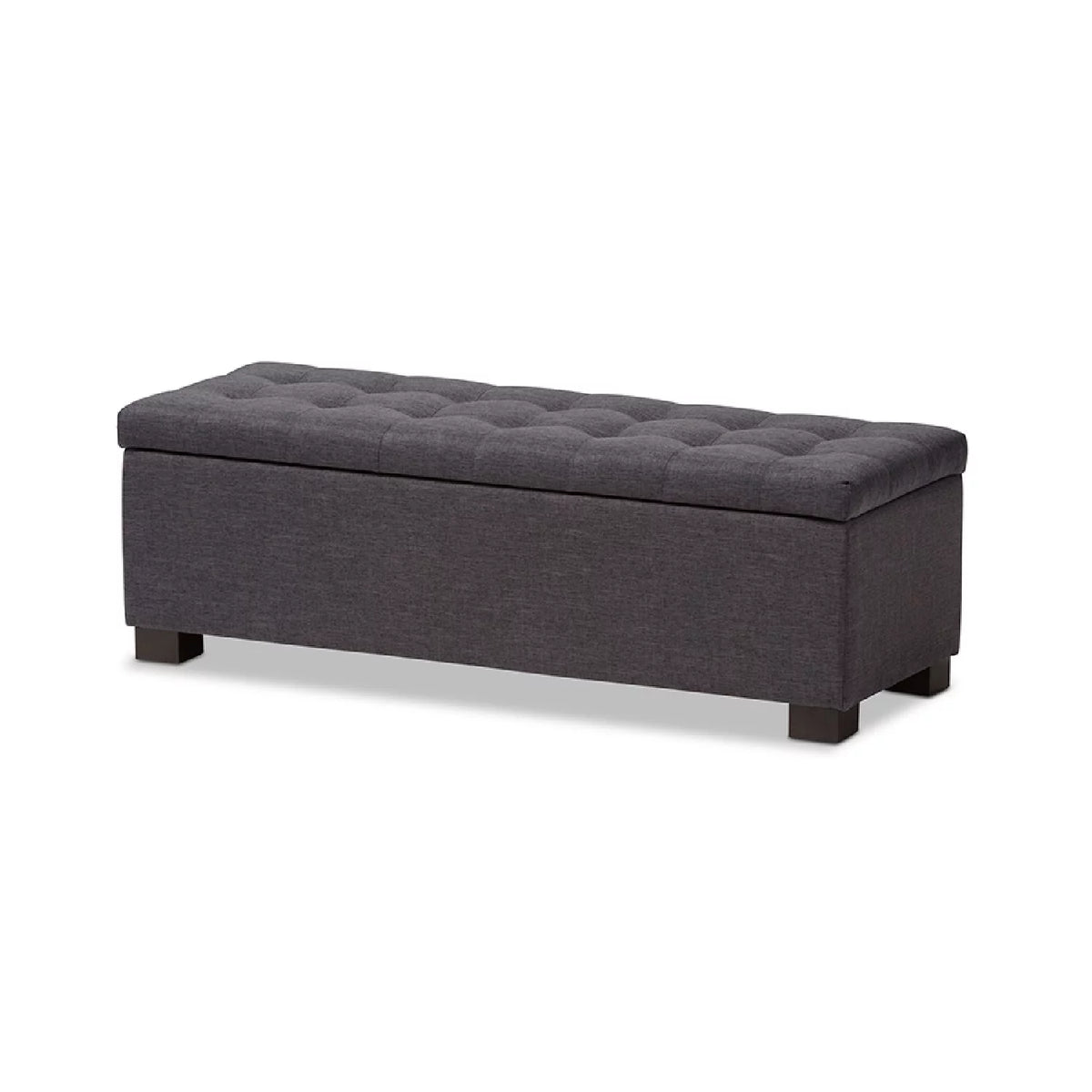 Dark Grey Fabric Storage Ottoman Bench C7451