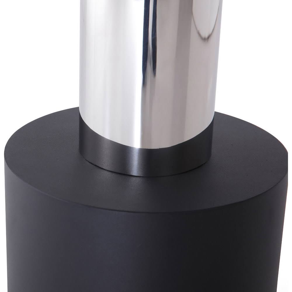 Clear Glass End Table with Stainless Steel and Black Base W9926