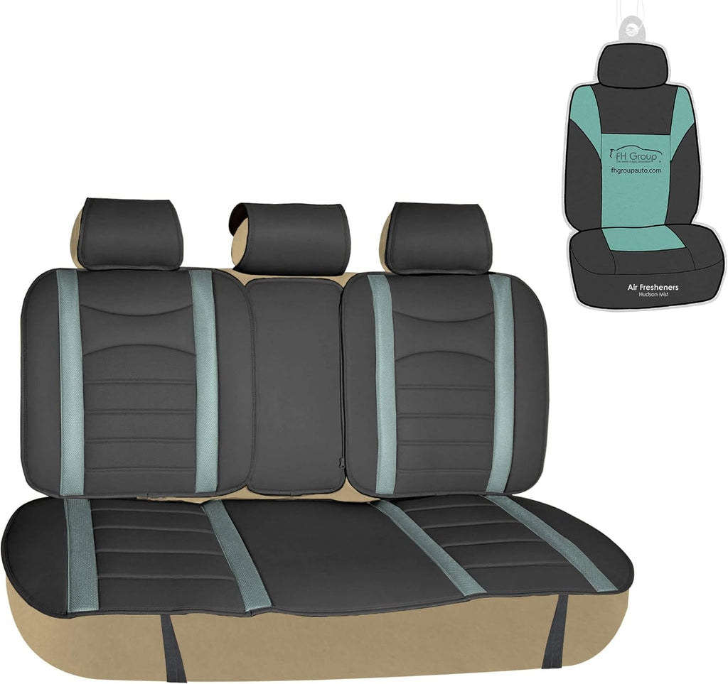 Beige Leatherette Front Car Seat Cushions S911049