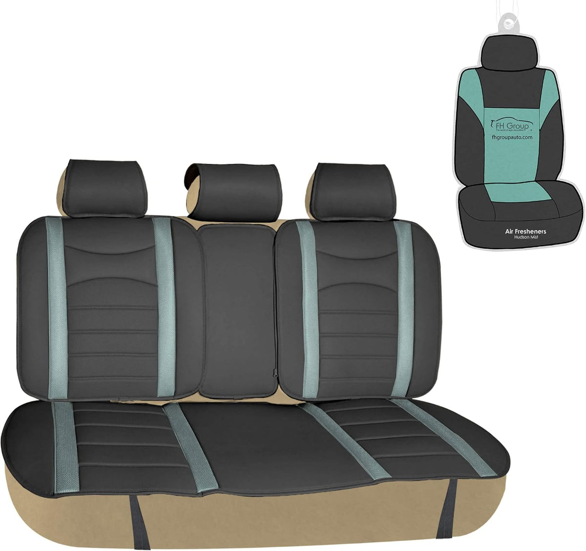 Beige Leatherette Front Car Seat Cushions S911049