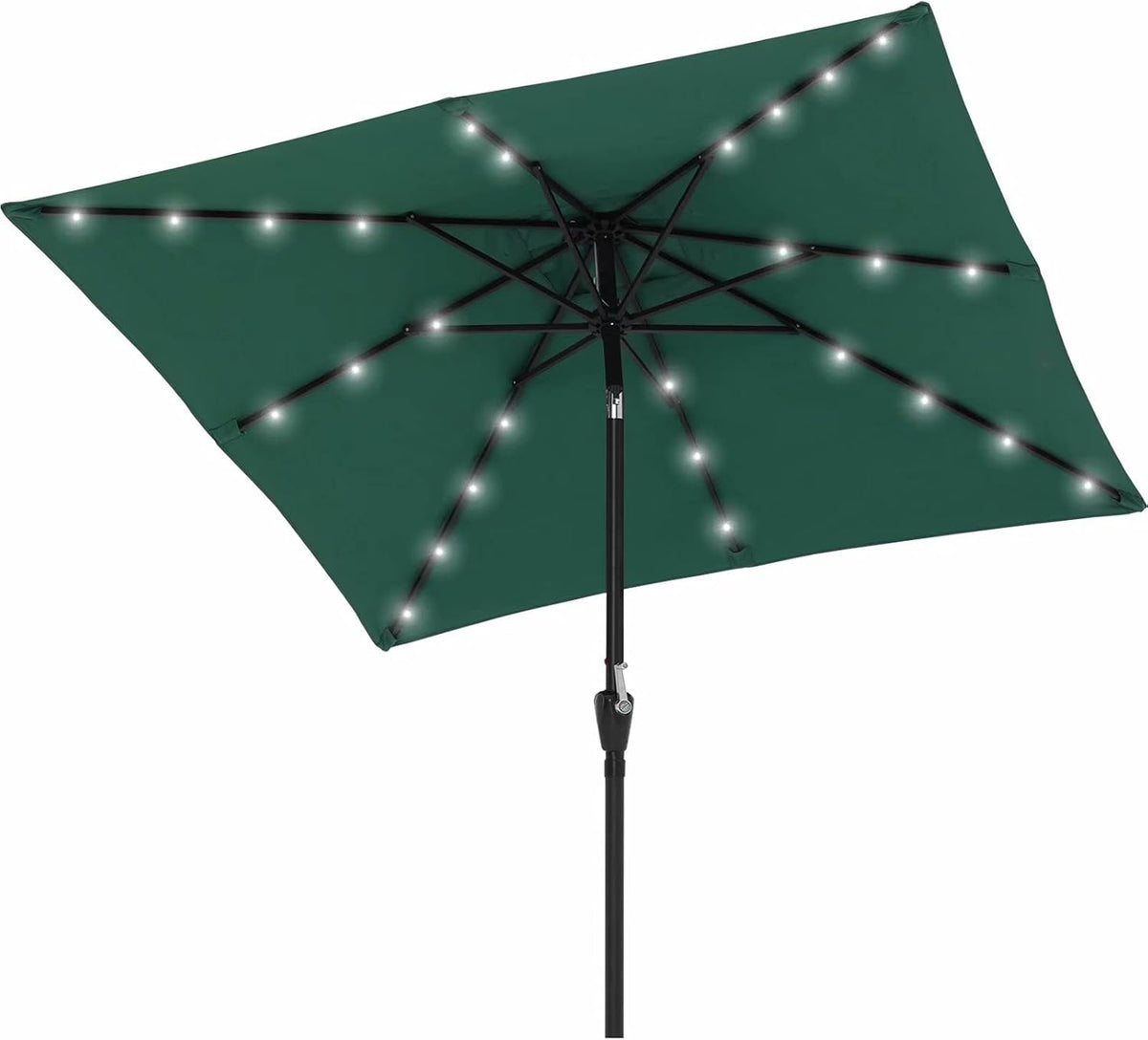 Square Solar Led Patio Umbrellas 7.5FT x 7.5FT Navy Blue I3047