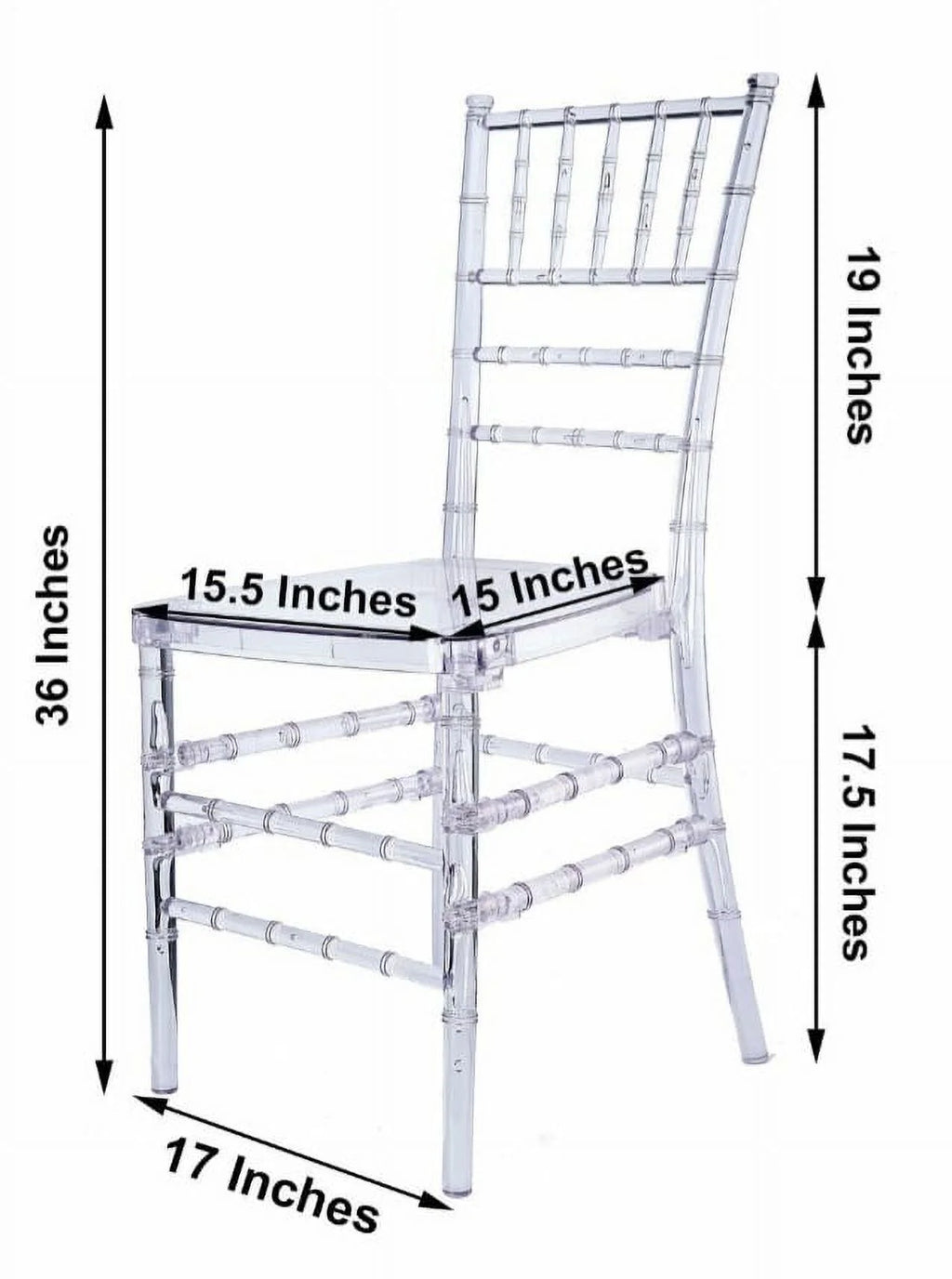 Clear 36-inch Tall Acrylic Transparent Resin Chairs G1458