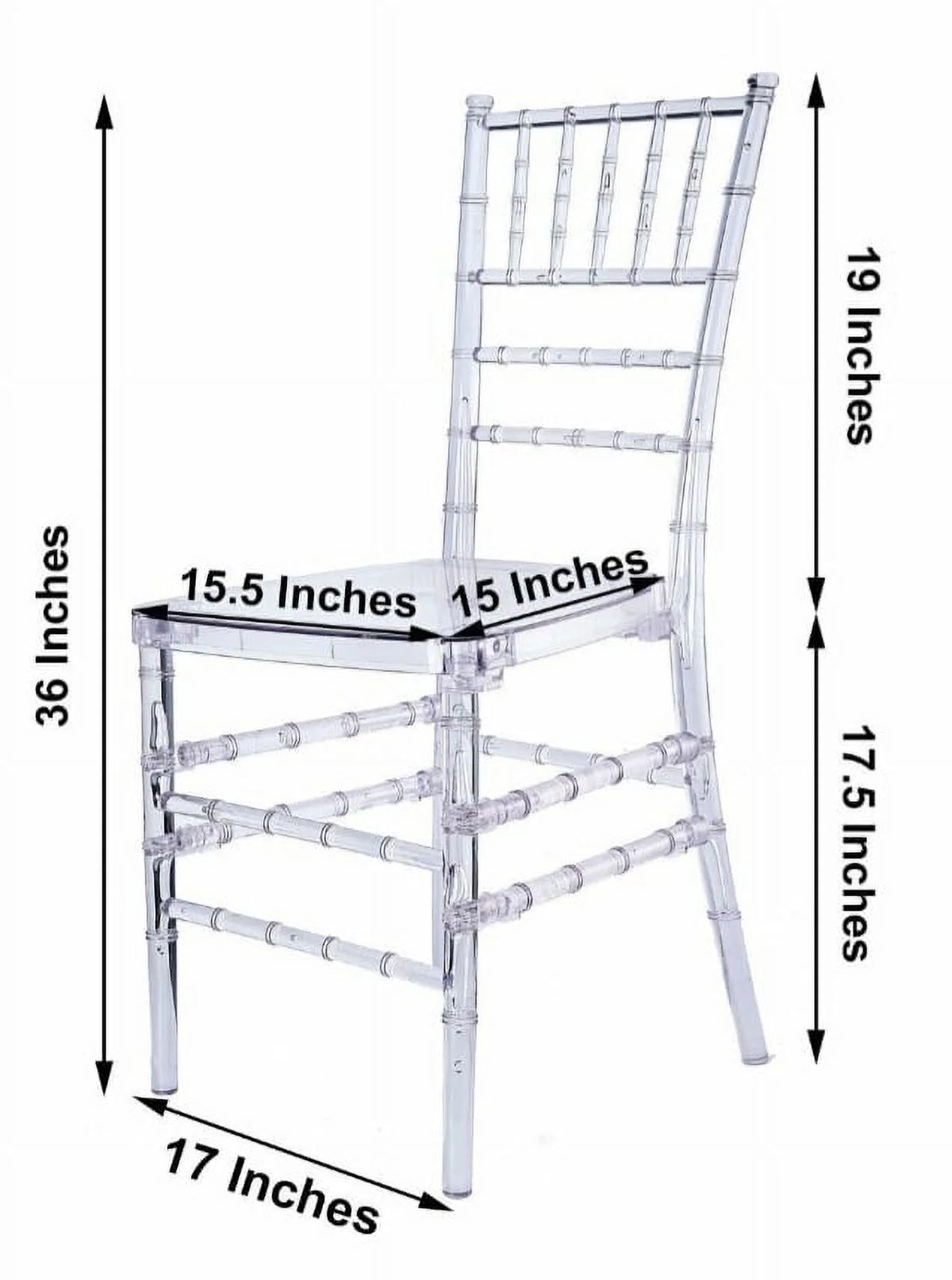 Clear 36-inch Tall Acrylic Transparent Resin Chairs G1458
