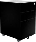 White Three Drawer Filing Cabinet with Rolling Casters M8251