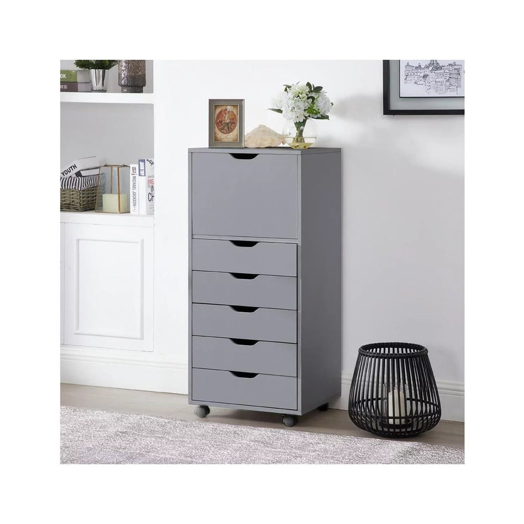 6 Drawer Gray Office Storage Cabinet R440292
