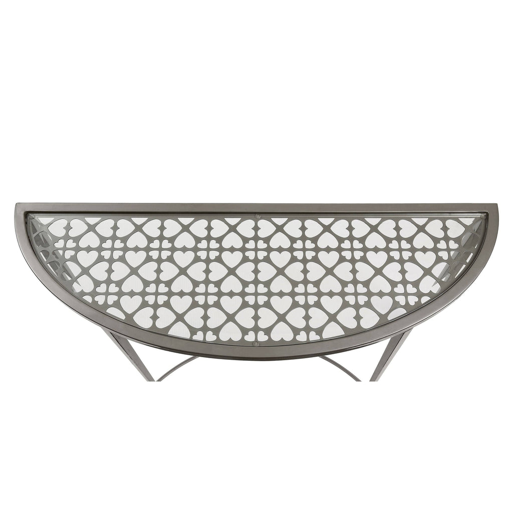 White Tempered Glass Sofa Table A78053