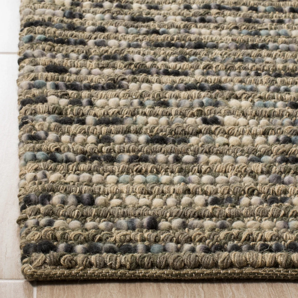 Grey Multi Braided Striped Area Rug 4' x 6' U852519