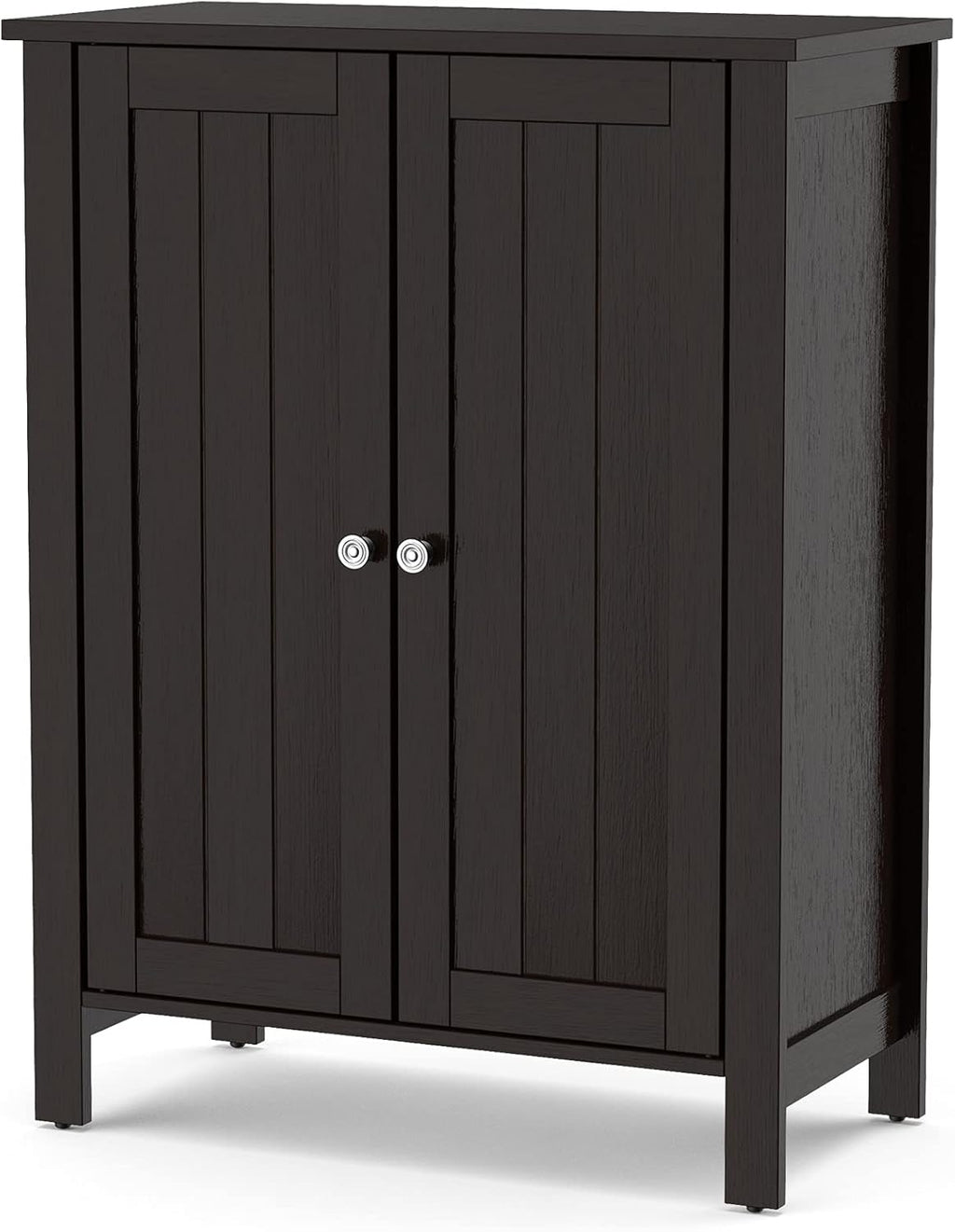 Grey 3 Tier Wooden Bathroom Floor Cabinet with Double Door and Adjustable Shelf C403