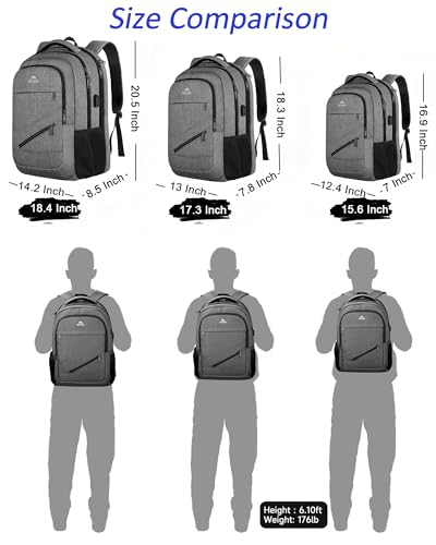 Grey 18 Inch Laptop Backpack with Luggage Strap X568