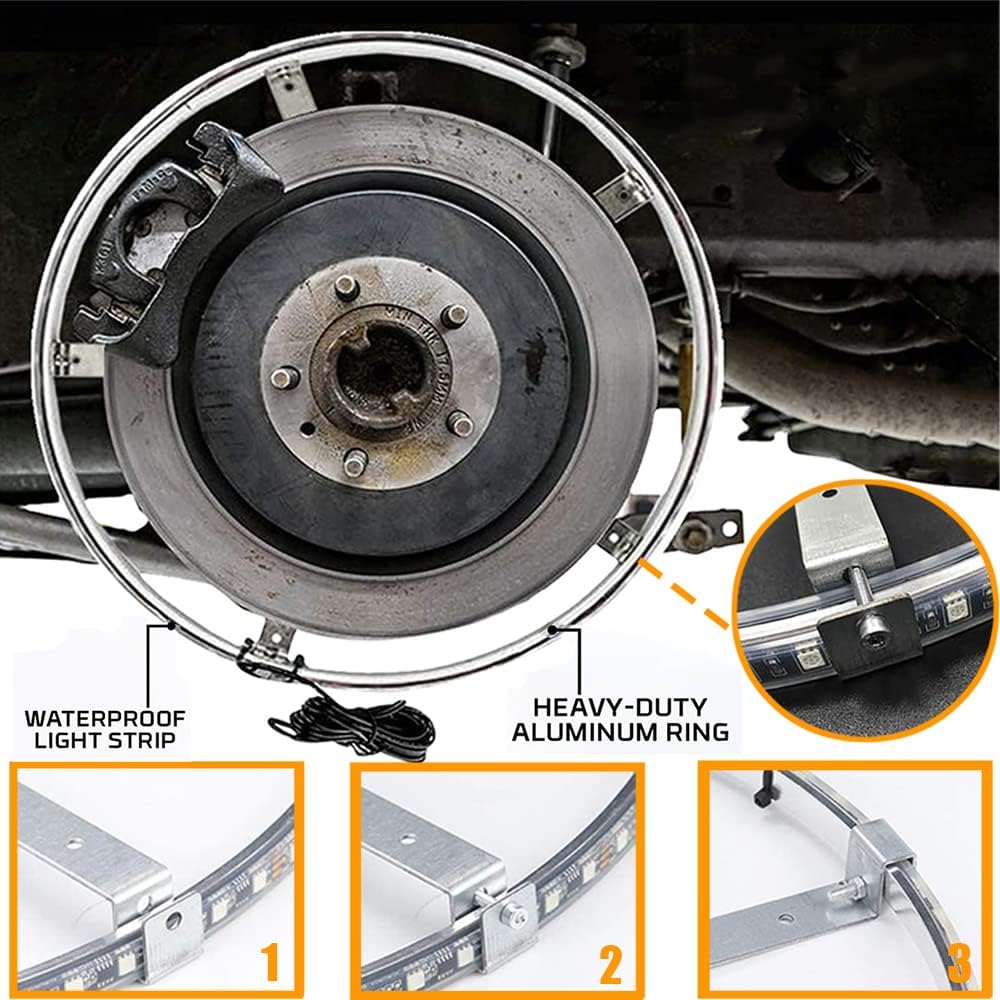 RGB LED Wheel Ring Light Kit 4PCS Double Row Waterproof K936