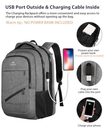 Grey 18 Inch Laptop Backpack with Luggage Strap X568