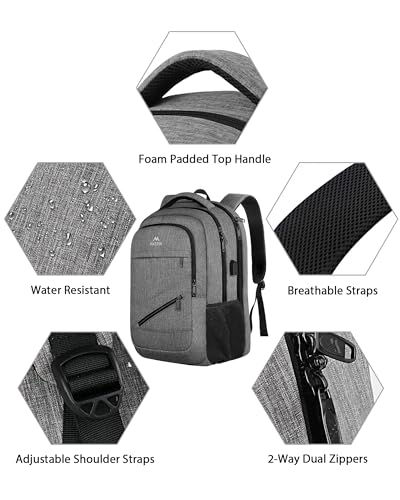 Grey 18 Inch Laptop Backpack with Luggage Strap X568