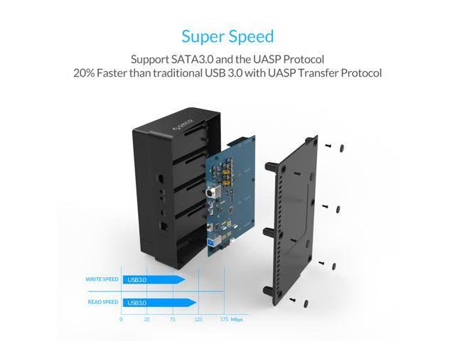 4 Bay USB 3.0 SATA Hard Drive Docking Station Black I396030