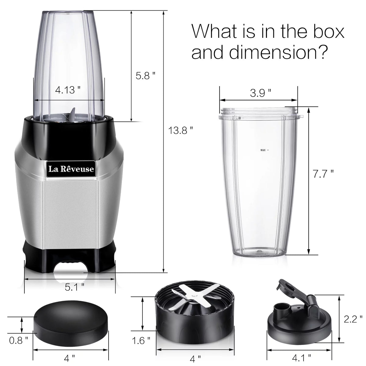 600 Watts Countertop Blender with 20 oz Travel Bottle O2796