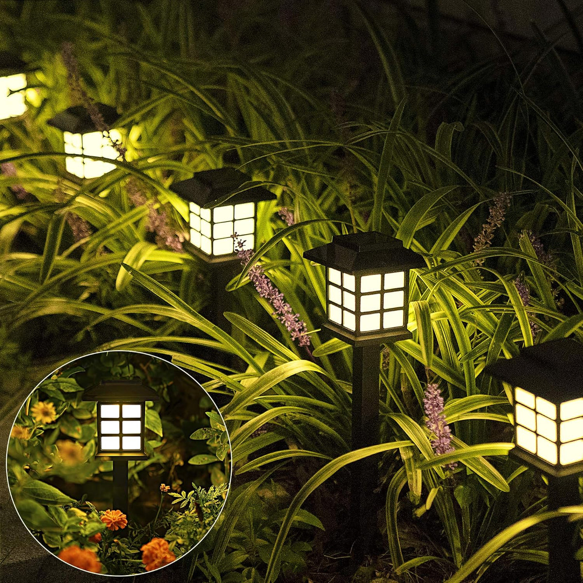 12 Pack Solar Path Lights Warm White L543