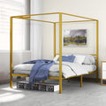 Queen Size Gold Metal Canopy Bed Frame H7547