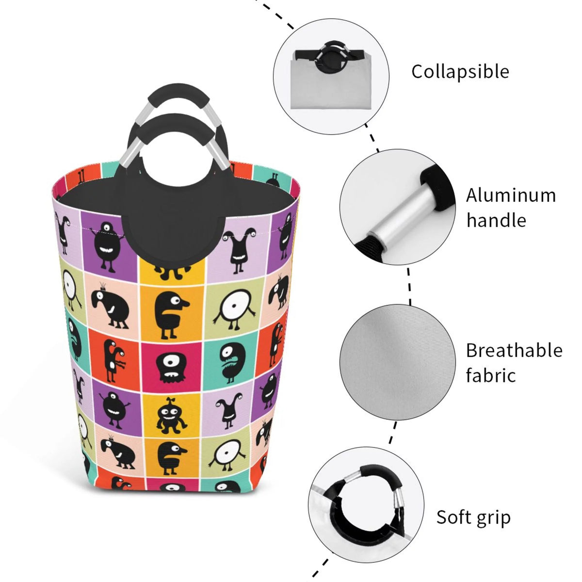 50L Rectangular Laundry Hamper with Aluminum Handles Y22907