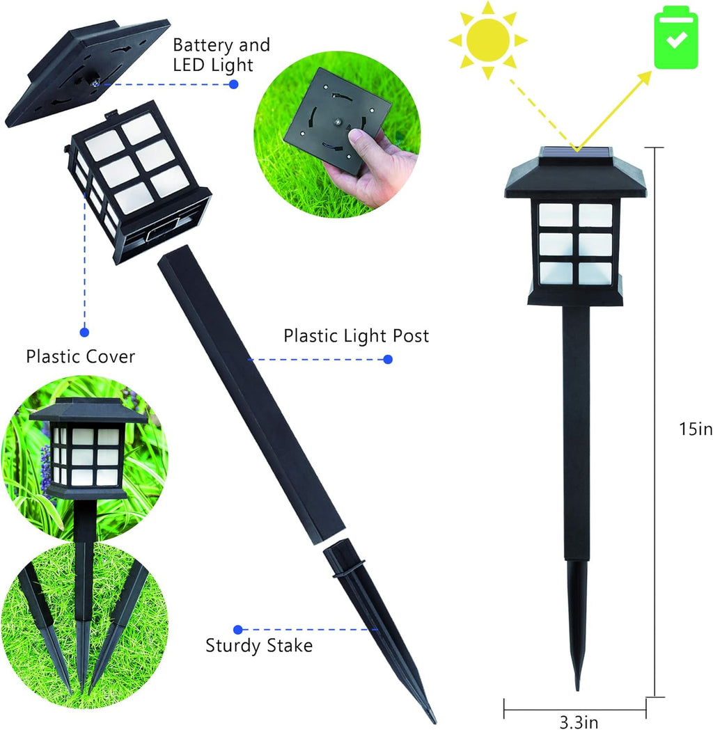 12 Pack Solar Path Lights Warm White L543