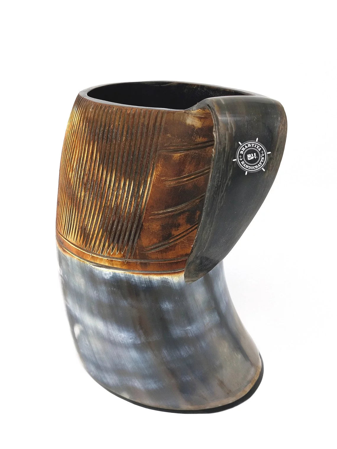 Glass Viking Drinking Horn Mug Tankard XL 40 oz J261067